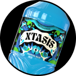 Etiqueta del RTD XTASIS sabor tropical blue                    