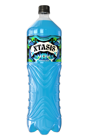 Bebida azul Gasificada “Ready To Drink” XTASIS sabor Tropical Blue de Xauxa
